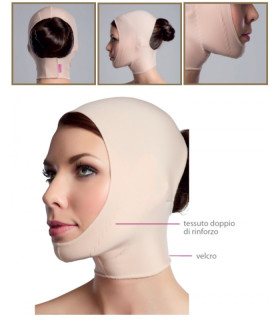 Fascia compressiva per intervento facciale collo mento Lipoelastic FM Velcro